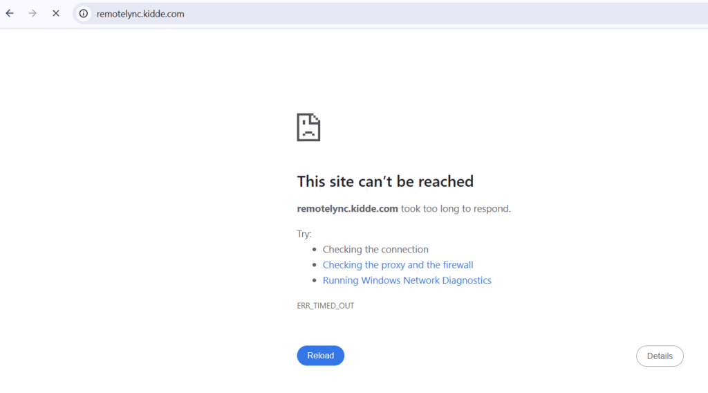 Homeboy Security Camera Website Redirects to Broken Kidde Website 